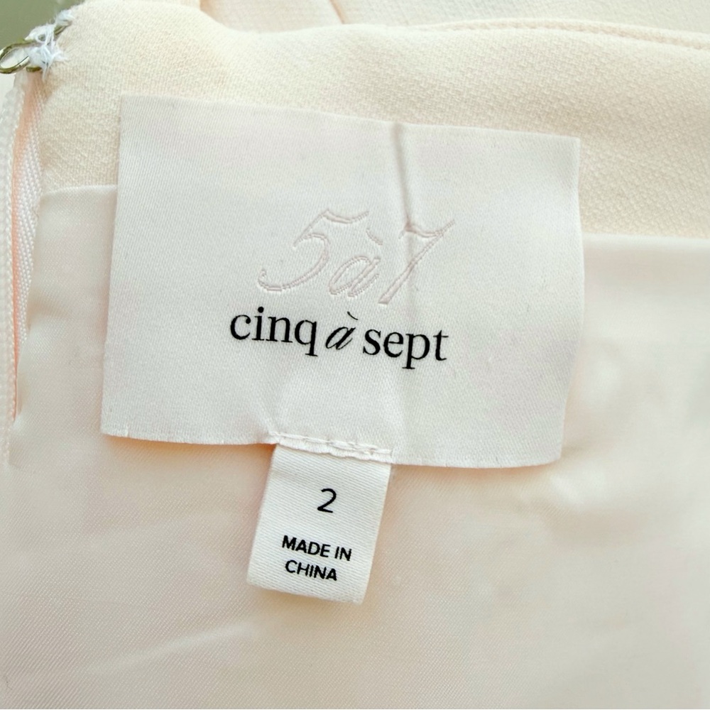 CINQ A SEPT ARA LIGHT PINK PLUNGE DEEP V-NECK SLEEVELESS FITTED MINI DRESS - Picture 8 of 12